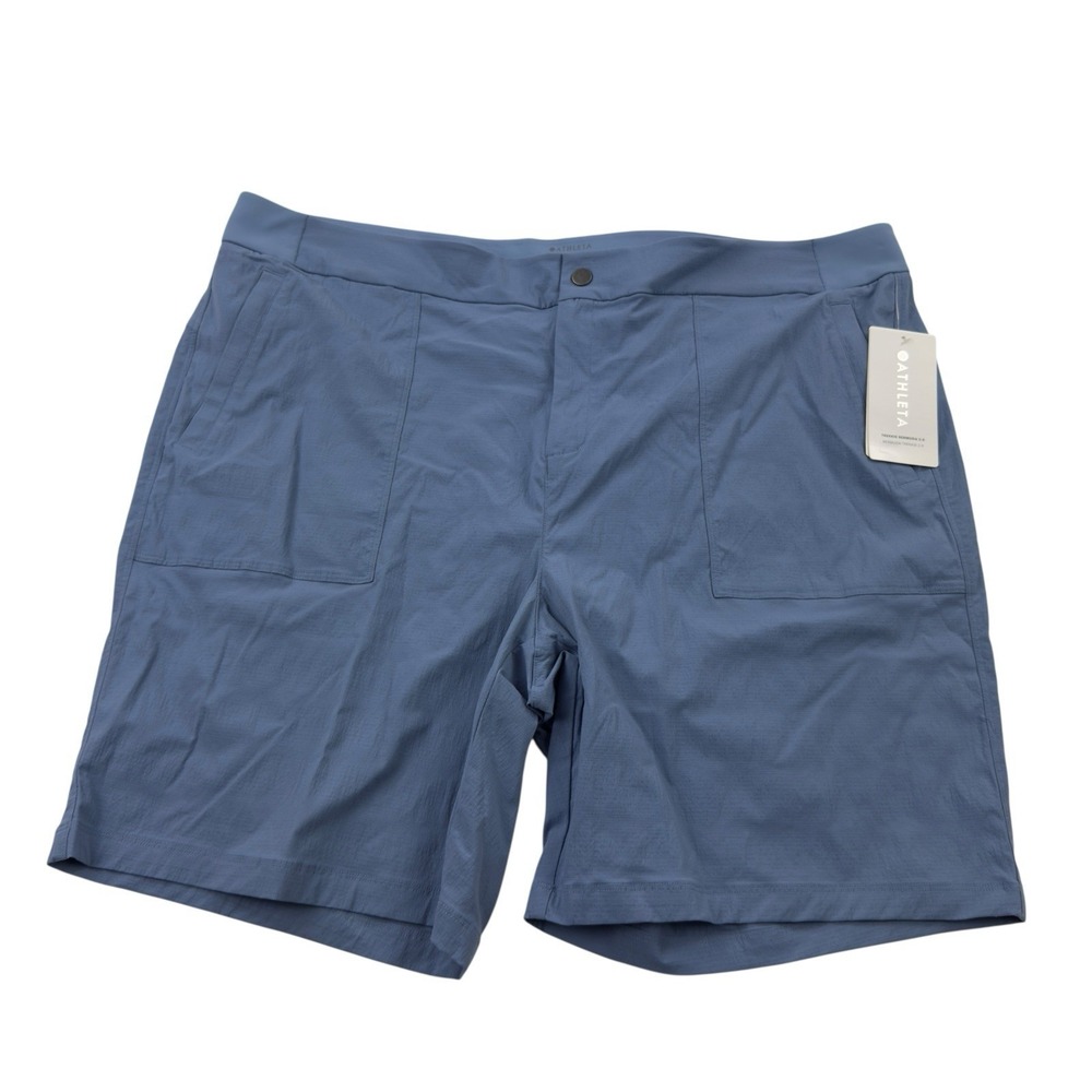 Athleta Blue Nylon Spandex Trekkie Bermuda 2.0 Shorts Women's Size 24 NWT